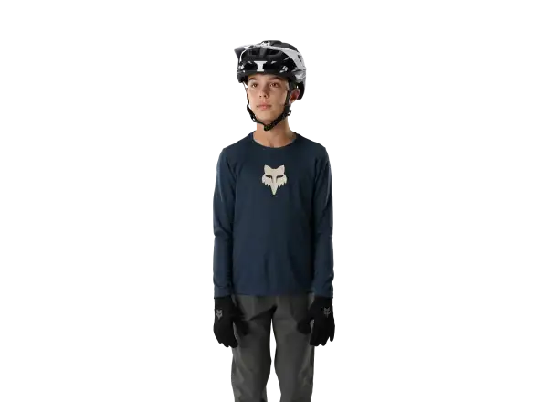 Fox Ranger Youth Head dziecięca koszulka rowerowa z długim rękawem Galaxy blue