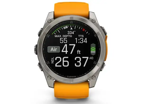 Garmin fenix 8 - 51 mm AMOLED Sapphire smartwatche Titanium Orange/Graphite