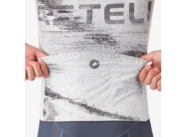 Castelli Stratus Logo męska koszulka z krótkim rękawem White/Smoky Gray