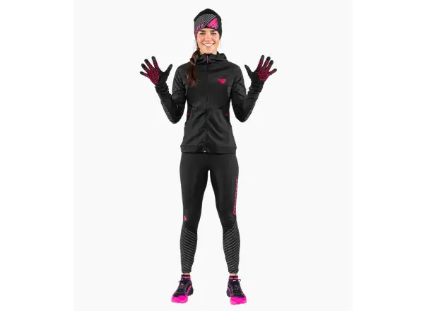 Dynafit Reflective damskie legginsy Black Out/Pink Glo
