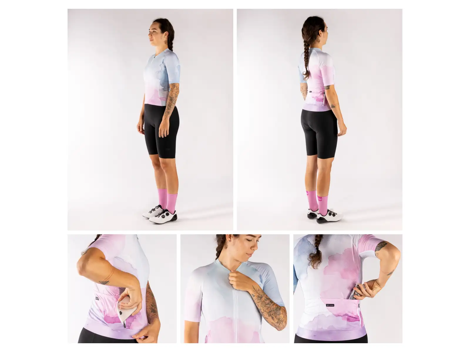 Force Splash Lady damski dres krótki rękaw różowa/niebieska