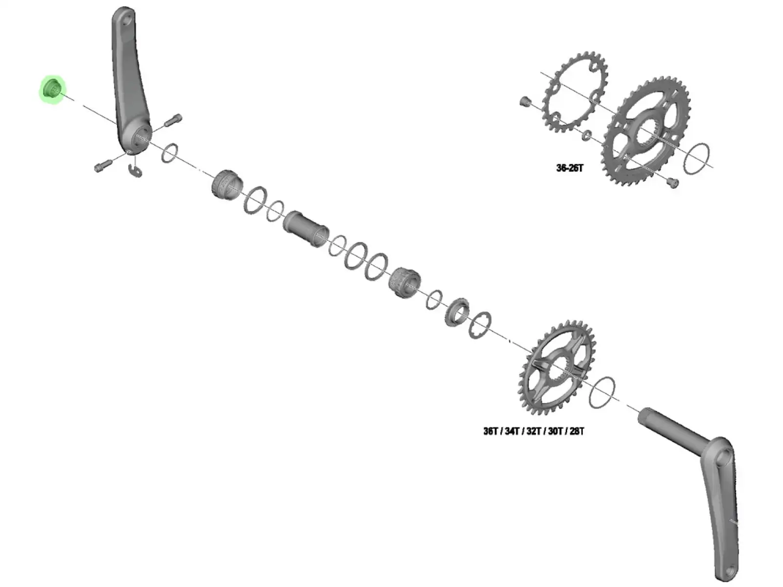 Shimano FC-M8100/M7100/M6100 nakrętka lewej korby - Y0J620000