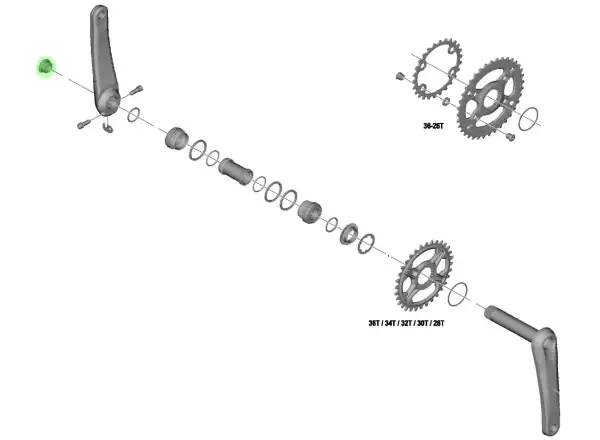 Shimano FC-M8100/M7100/M6100 nakrętka lewej korby - Y0J620000