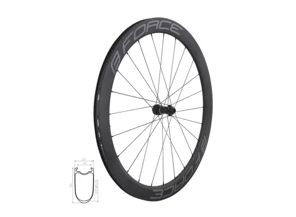 Force Team SP Karbon Disc szosowe koło zaplecione 12x100 mm, 50 mm przednie