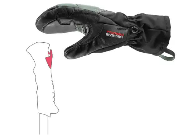 Leki Griffin Base 3D Women Mitt damskie rękawice Black-Dusty Green