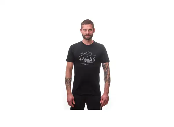 Sensor Merino Active PT Van Life męska koszulka krótki rękaw czarna