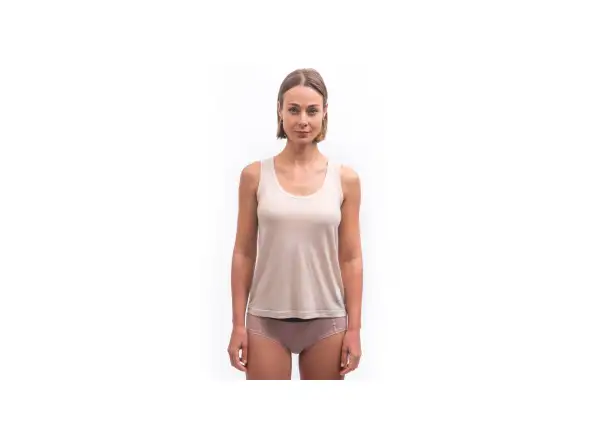 Sensor Merino Lite damska koszulka bez rękawów Mottled Beige