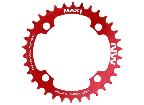 MAX1 Narrow Wide zębatka BCD104, 34z. czerwona
