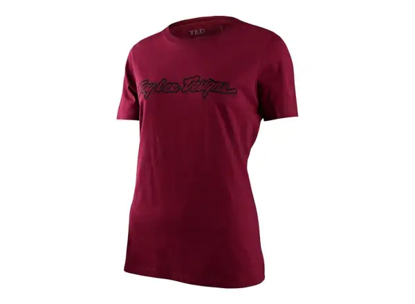 Troy Lee Designs Signature damski t-shirt krótki rękaw Maroon