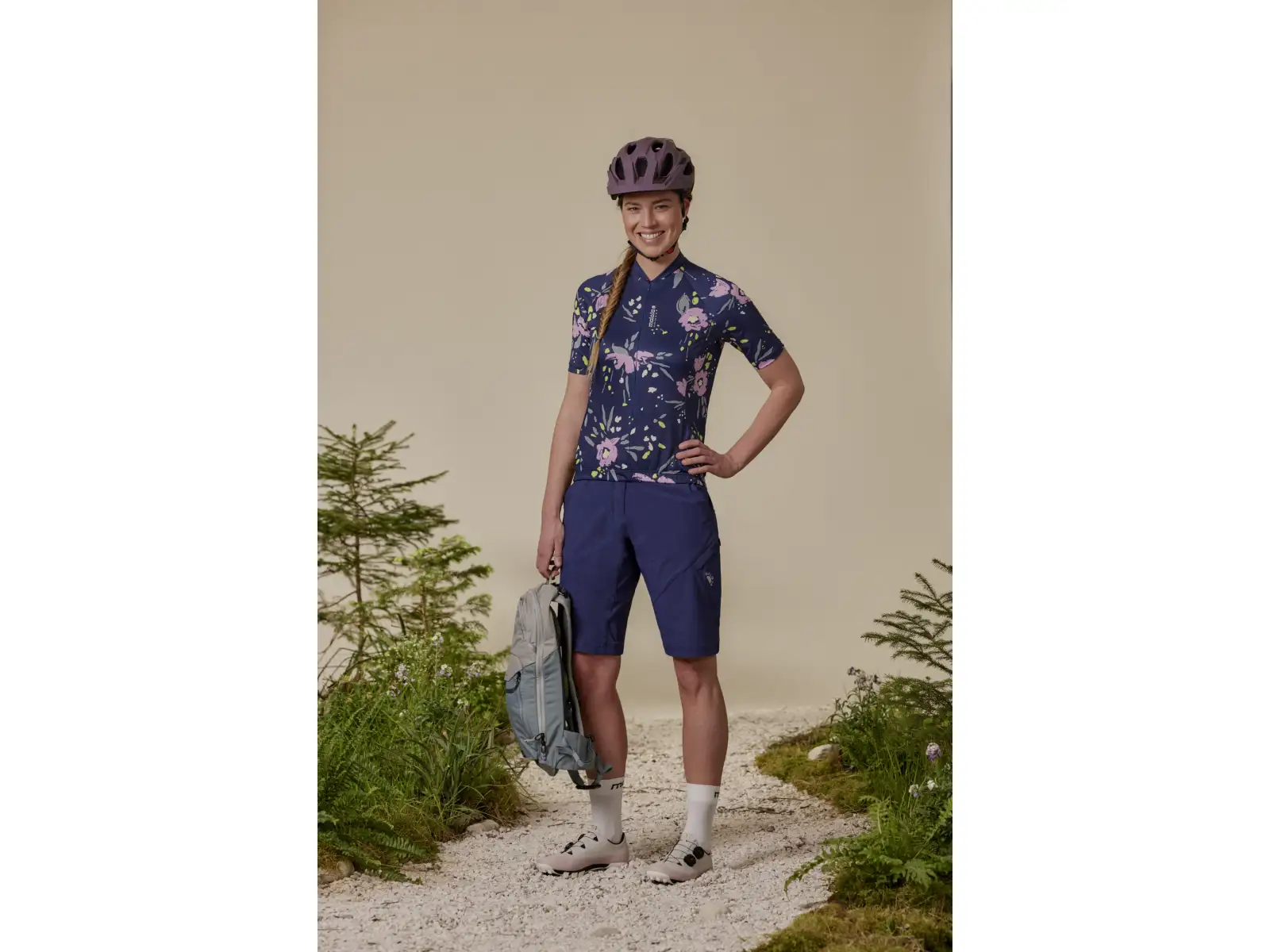Maloja VilsaM. AOP 1/2 damski dres krótki rękaw Deep Black