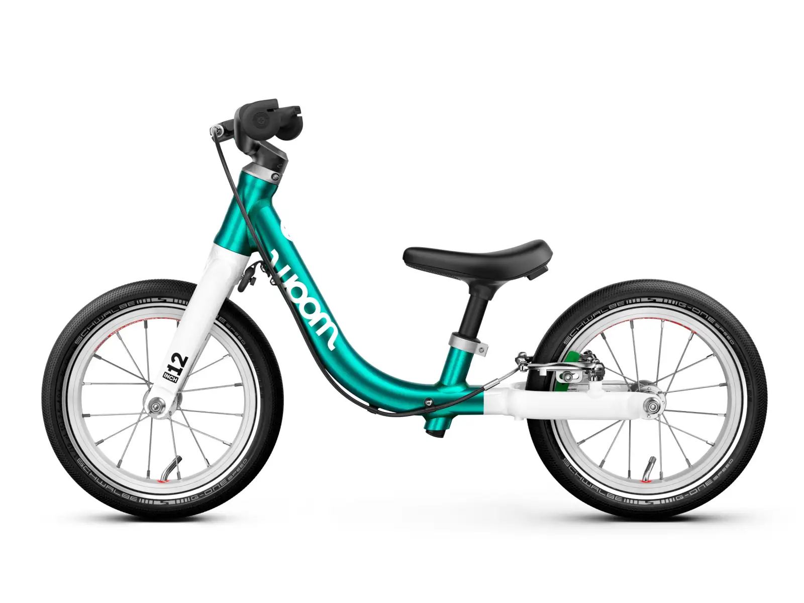 Woom GO 1 dziecięcy rowerek biegowy 12" Metallic Turquoise
