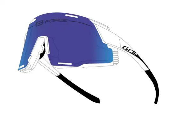 Force Grip okulary rowerowe Biała/niebieska