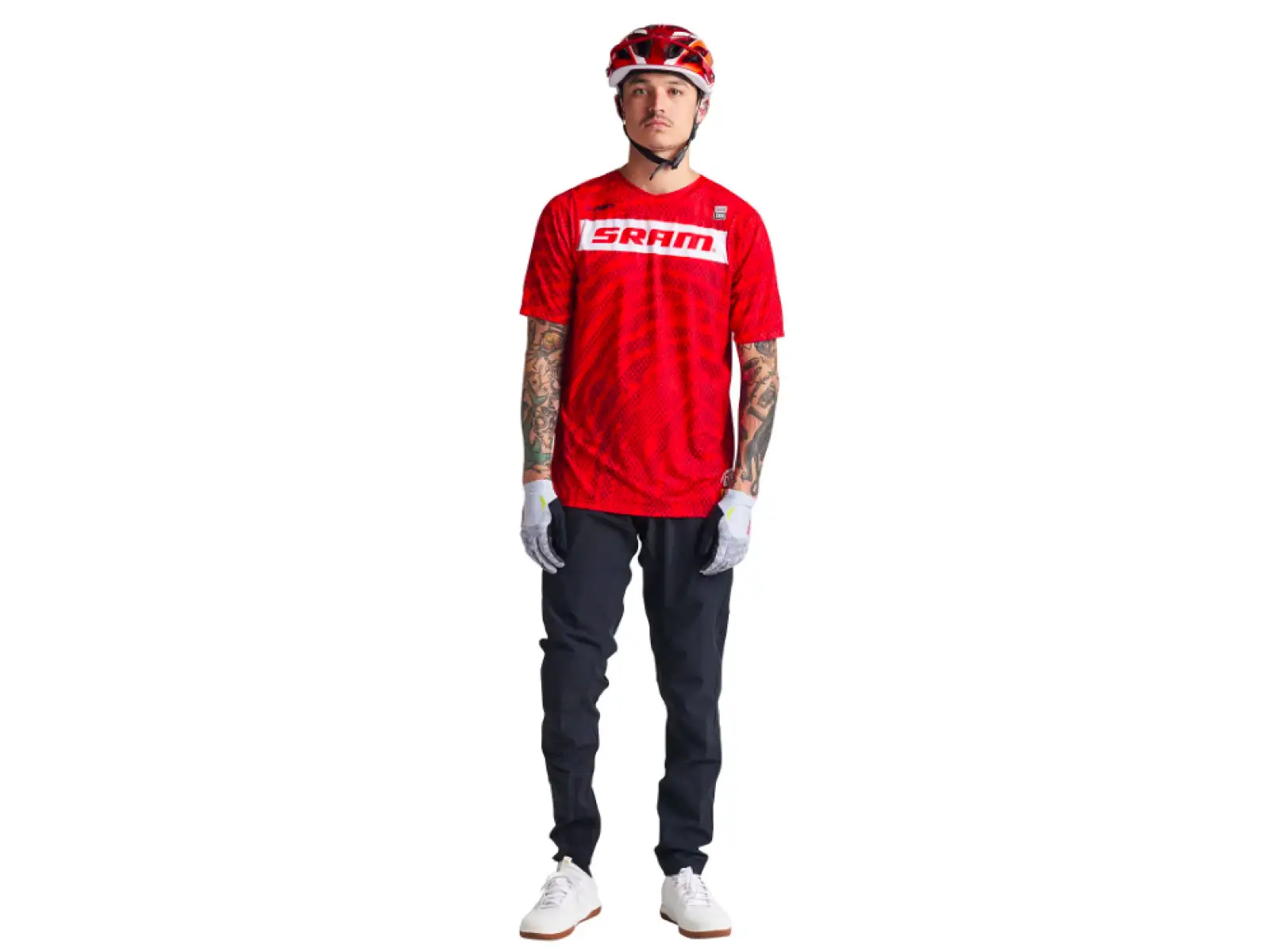 Troy Lee Designs Skyline Air SRAM męska koszulka z krótkim rękawem Fiery Red