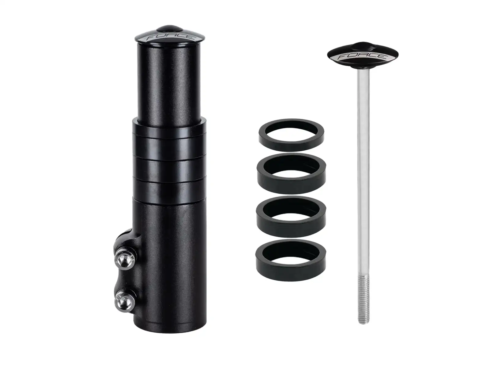 Force przedłużka redukcji widelca 1 1/8''Al 132 mm czarna