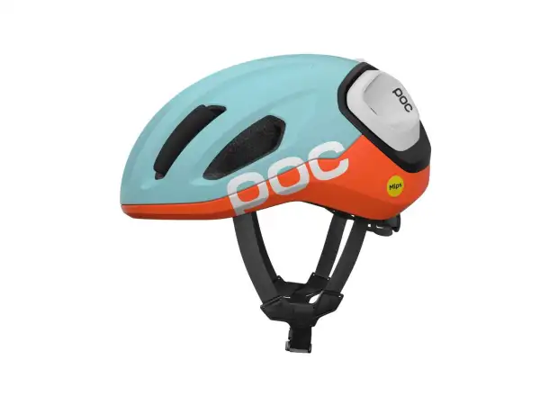 POC Amidal kask szosowy Indicolite Blue Matt/Carnelian Orange Matt