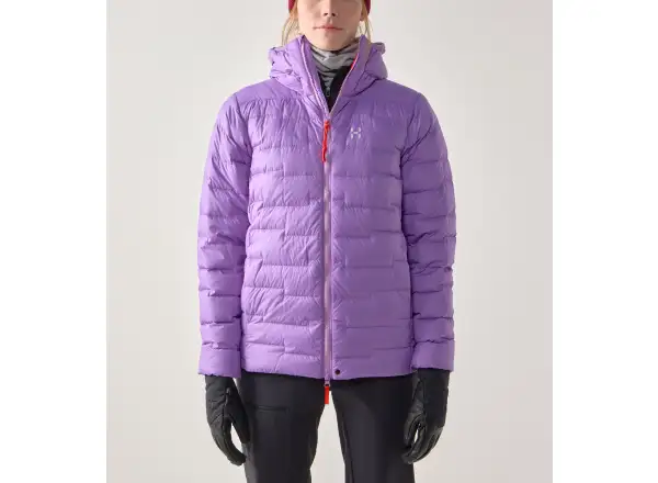 Haglöfs ROC Flash Down hood W damska kurtka Purple Ice/Tech Red