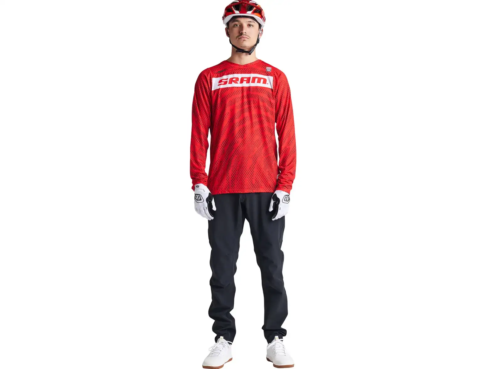 Troy Lee Designs Skyline Air SRAM męska koszulka z długimi rękawami Fiery Red