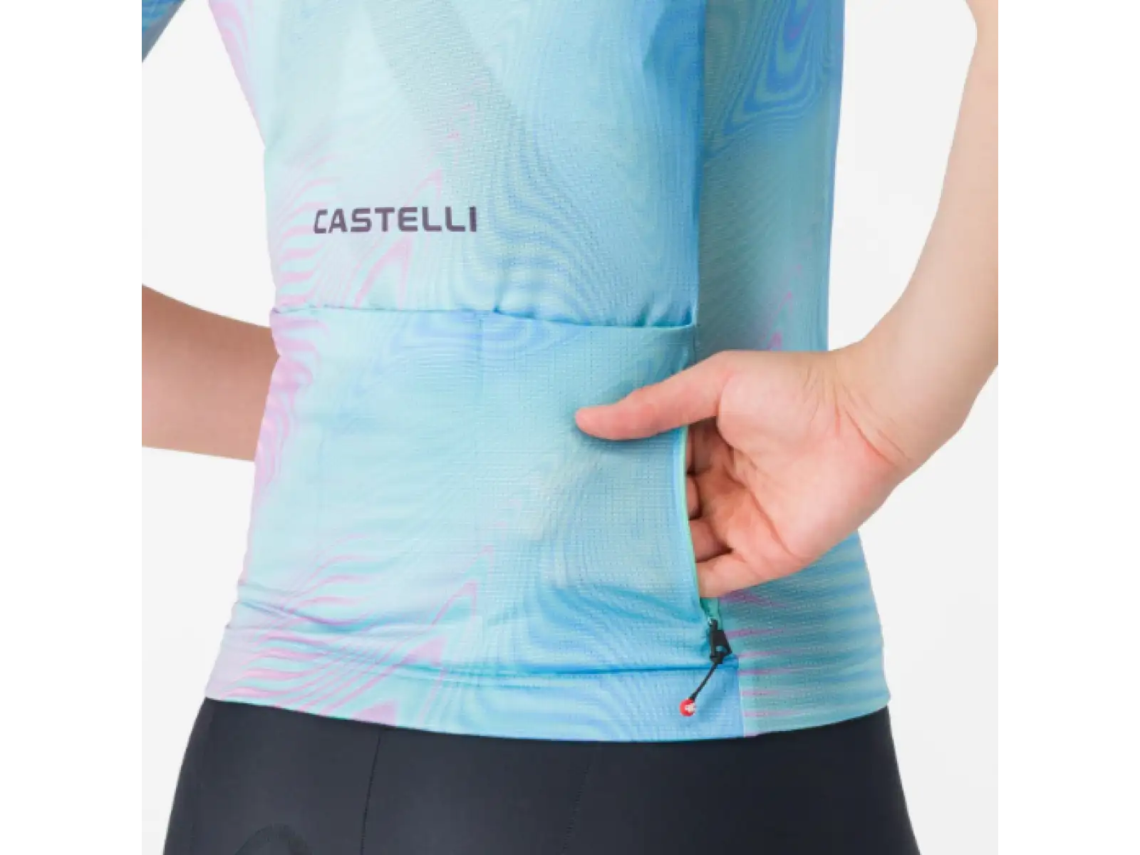 Castelli Cosmic Vortex damska koszulka krótki rękaw Multicolor Pink Green