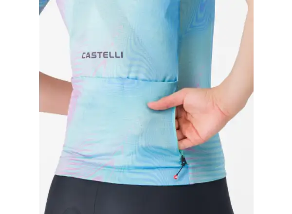 Castelli Cosmic Vortex damska koszulka krótki rękaw Multicolor Pink Green