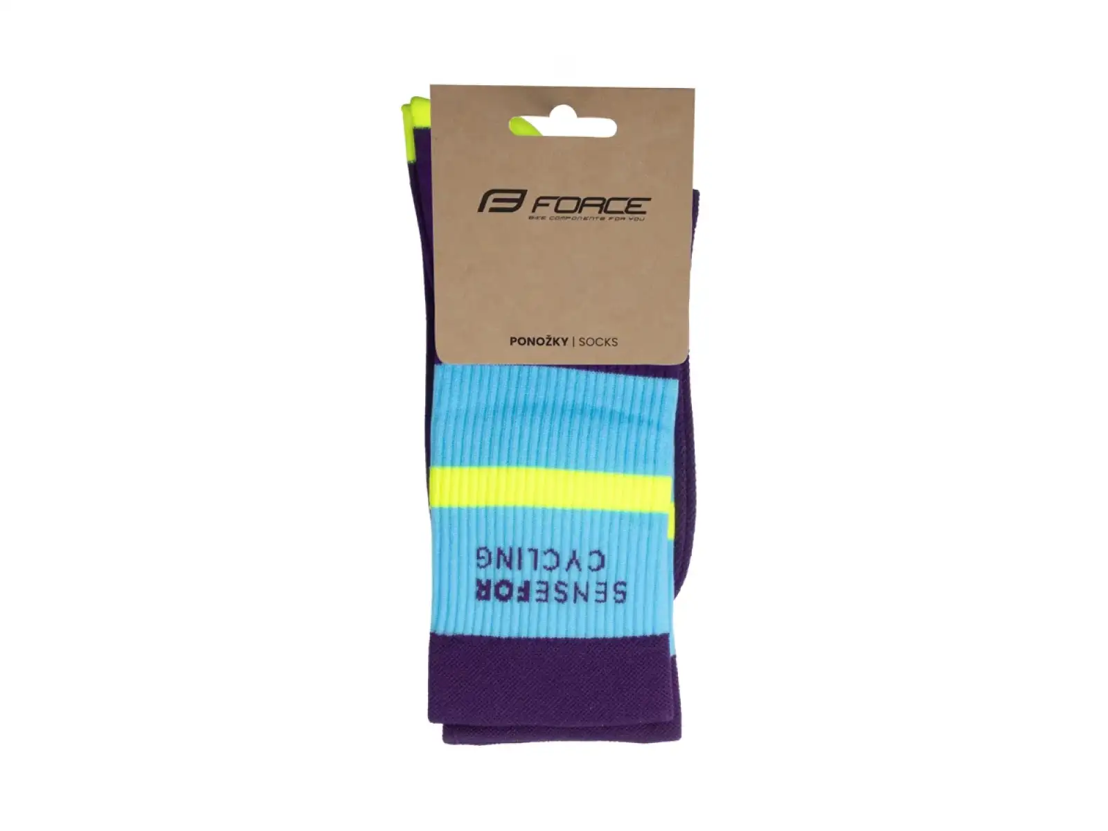 Force Stripe skarpety rowerowe ciemny fiolet