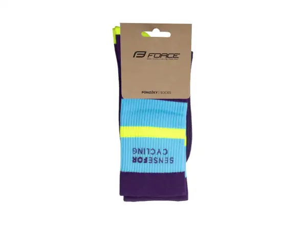 Force Stripe skarpety rowerowe ciemny fiolet