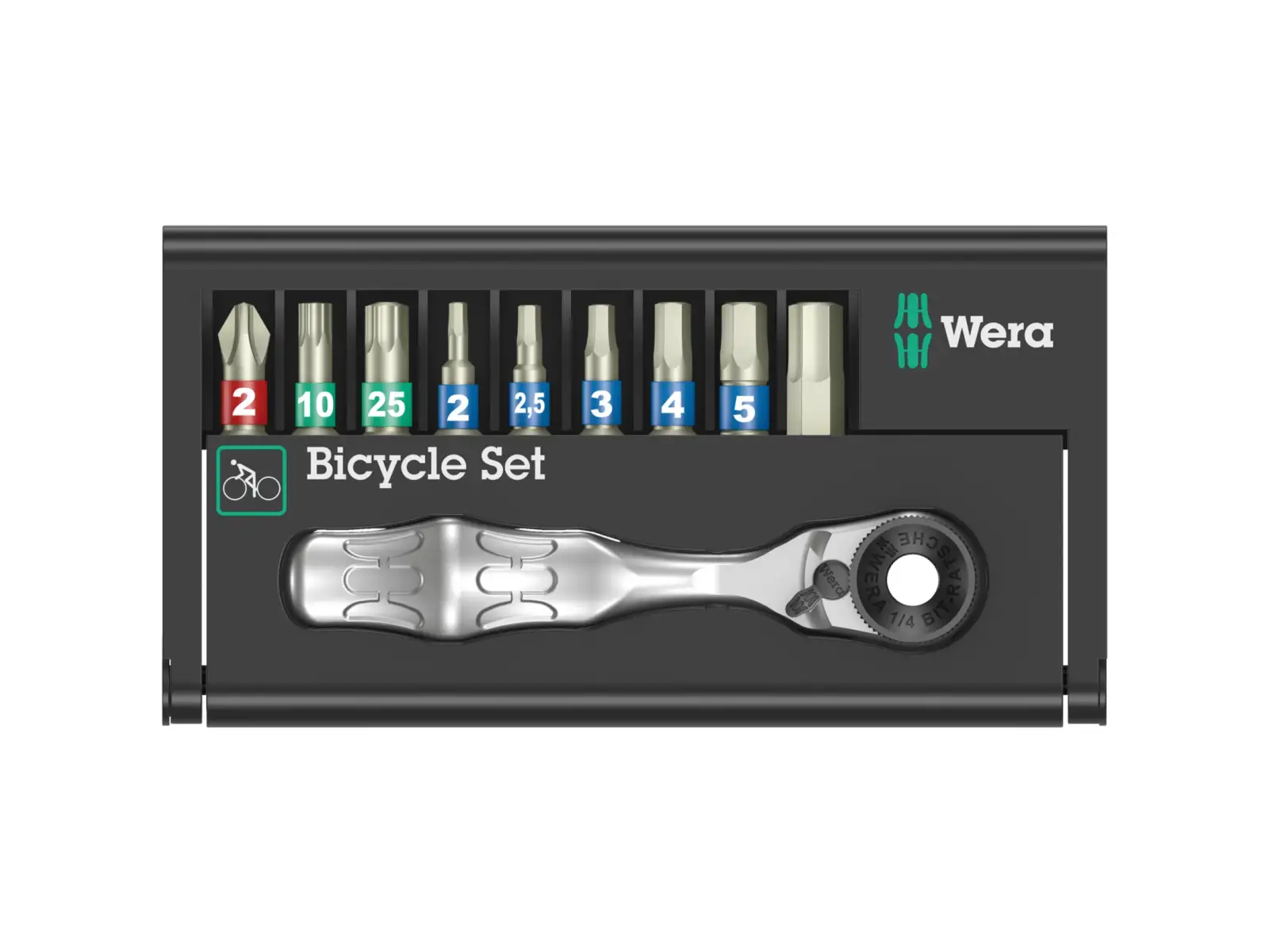 Wera Bicycle Set 9 Zyklop Mini grzechotka z bitami nierdzewnymi 10 części
