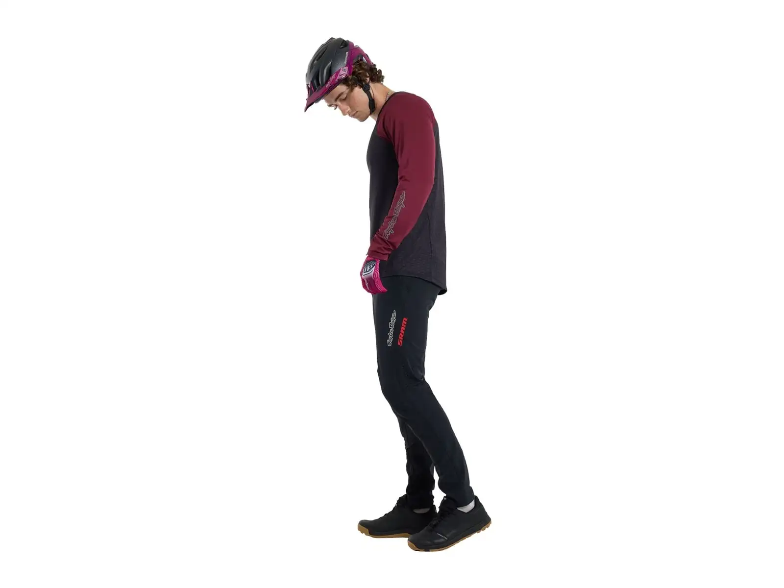 Troy Lee Designs x SRAM Skyline męska koszulka z długim rękawem Radioscape Black/Berry