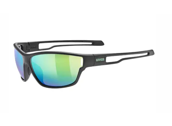 Uvex Sportstyle 806 okulary Black Matt/Mirror Green