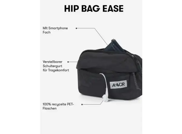 Aevor Hip Bag Ease torba na ramię/nerka Black