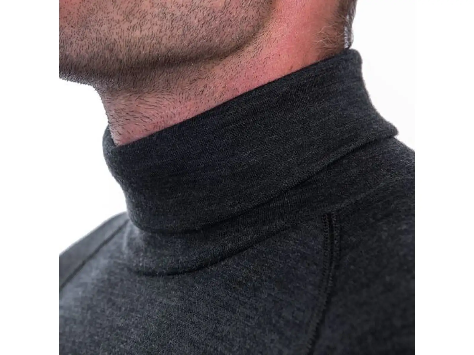 Sensor Merino Bold Neck męska koszulka z długim rękawem Anthracite Gray