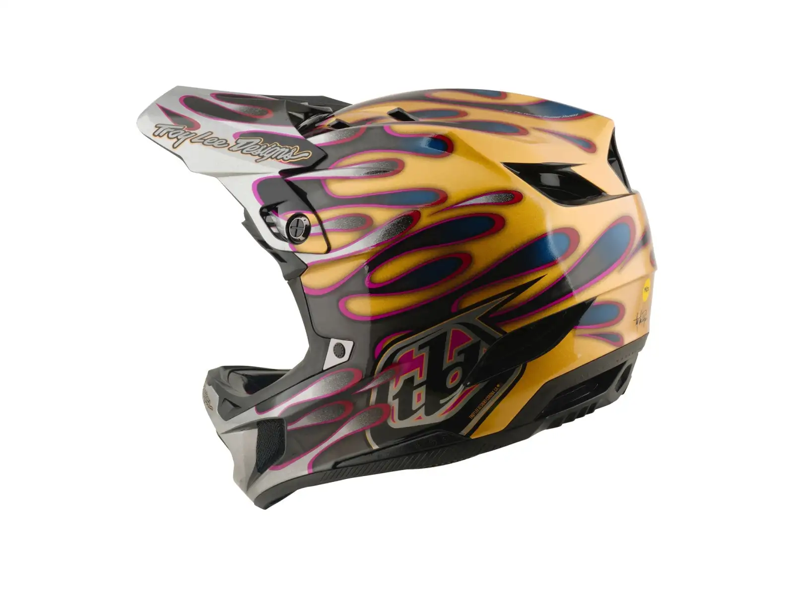 Troy Lee Designs D4 Carbon MIPS kask Overspray Gold/Black