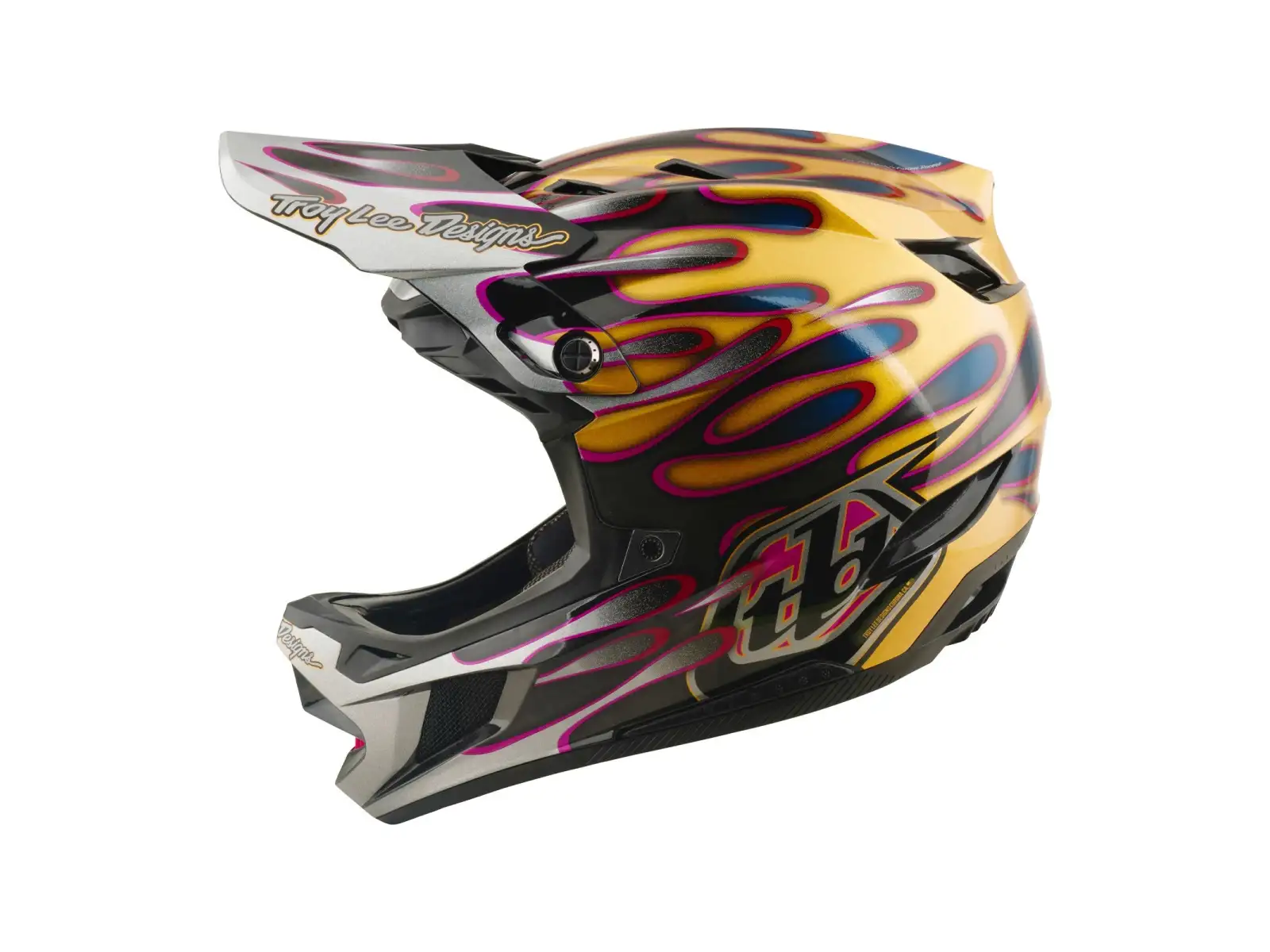 Troy Lee Designs D4 Carbon MIPS kask Overspray Gold/Black
