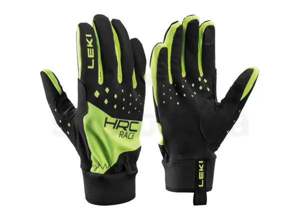 Leki HRC Race rękawice biegowe Black/Neon Yellow