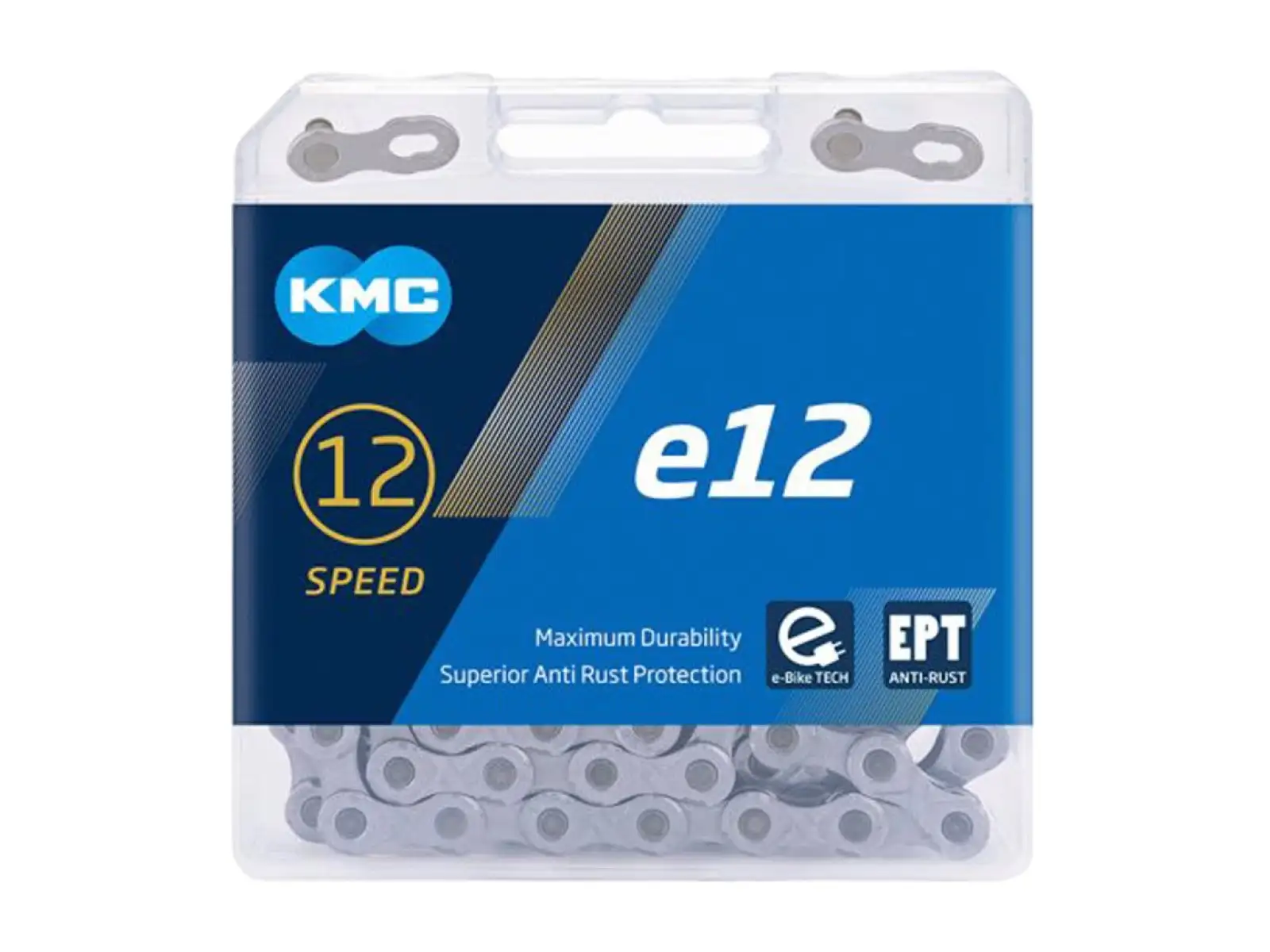 KMC E12 EPT łańcuch srebrna 130 ogniw