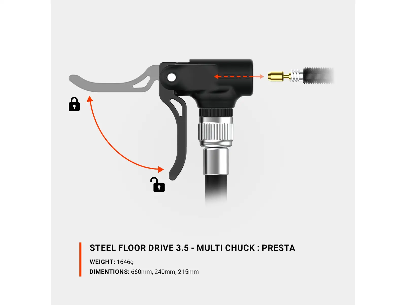 Lezyne Steel Floor Drive 3.5 Presta pompka warsztatowa