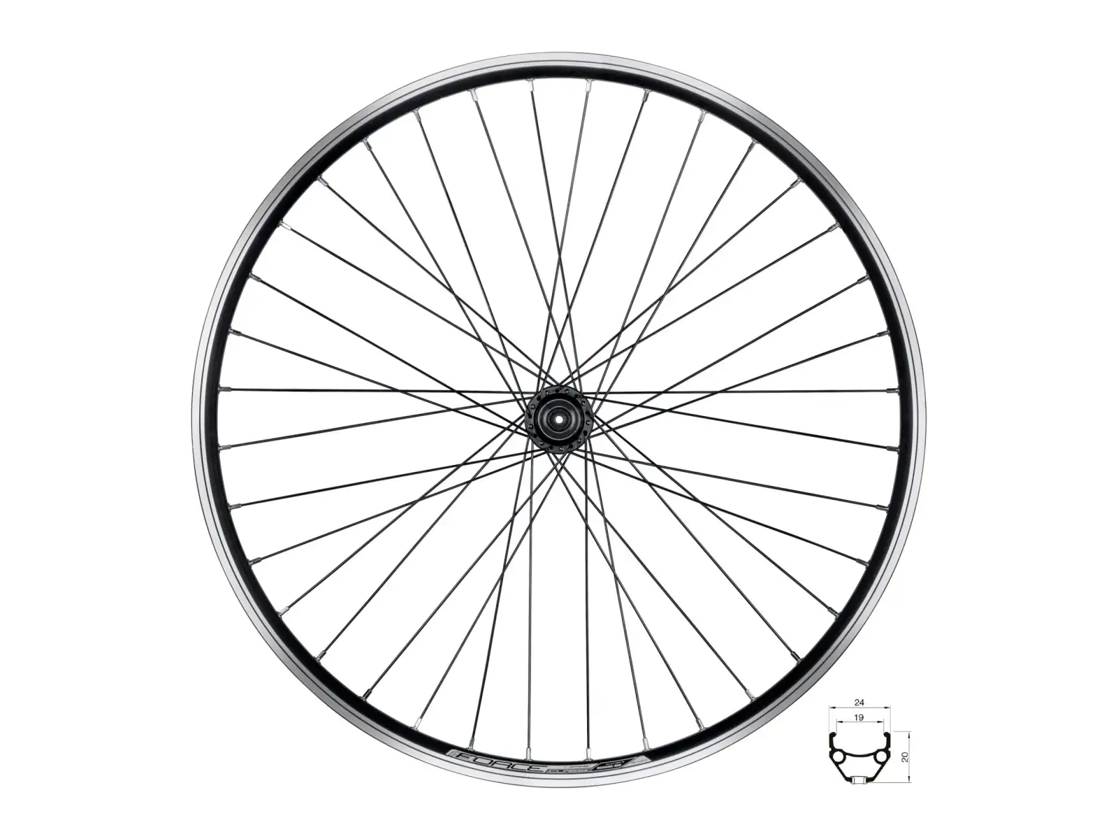 Force Classic 26" V-Brake tylne zaplecione koło bębenek Shimano