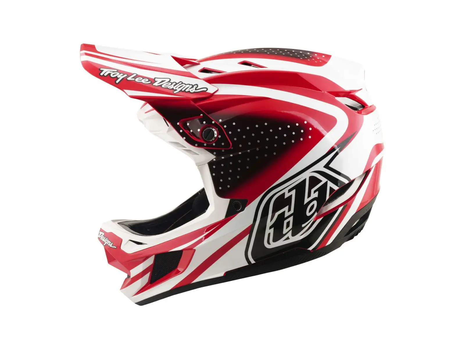 Troy Lee Designs D4 Polyacrylite MIPS kask Line Fire/white