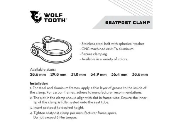Wolf Tooth obejma podsiodłowa 39,7 mm fioletowa