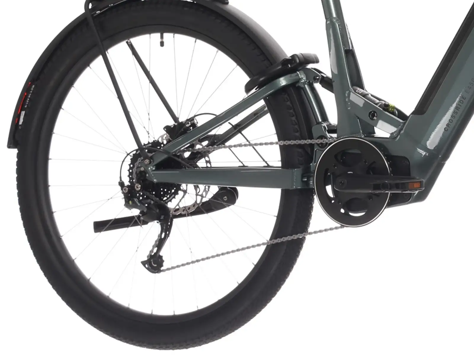 Rock Machine Crossride e450 FS niskie wejście całkowicie zawieszony rower elektryczny Ocean Grey/Black