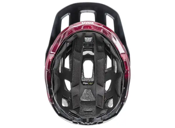 Uvex React MIPS kask MTB Black/Ruby Red Matt